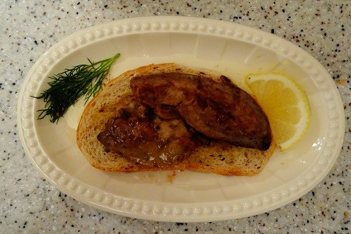 Butter Fried Pike Liver on Toast 