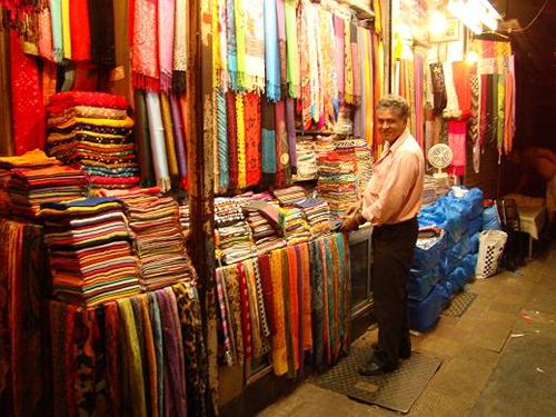 Fabric seller, from silks to pashmina. A family business for over 40 years. 