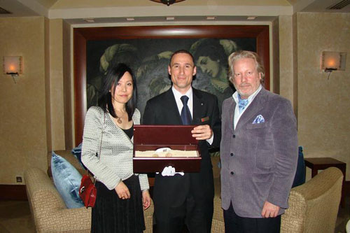 Meggie, Mat and I at Aria, Beijing. Star of the show â€“ the first of this seasons Alba truffles, imported from Piedmont 